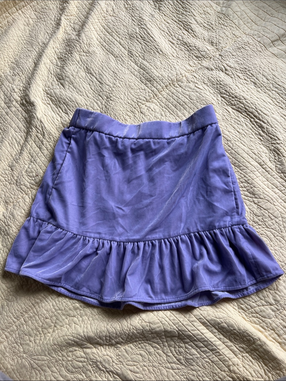 J Crew Ruffle Velour Velvet Mini Skirt